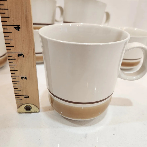 Hearthside Water Colors Japan 7 Tea Cups 1 Coffee Cup Blush Dawn Horizon Stone - Picture 5 of 6